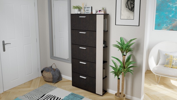 Тумба для Обуви «Элегия» Тип 2 Разные Цвета (Ш-790 мм x В-1656 мм x Г-226 мм)