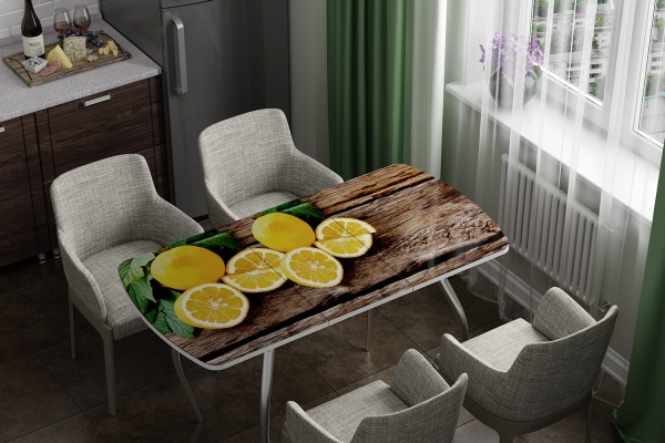 Стол Обеденный Раздвижной Бочонок Фотопечать (Ш-1100/1400 х Г-700 х В-760 мм)/Разные Цвета