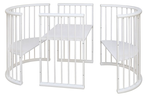 Детская Кровать-Трансформер Массив+МДФ Белая Малыш/Разные Цвета Ш-1270 х В-875 мм