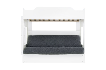 Двухъярусная кровать с диван-кроватью темно-серый / белый