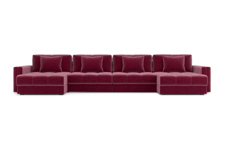 Диван п-образный тик-так Монарх М2О2 бордовый