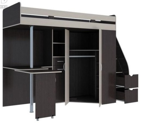 Кровать-Чердак Мийа (Д-2432хШ-1800хГ-645 мм)/Разные Цвета